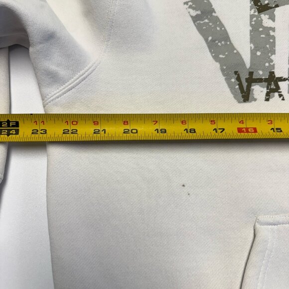 Vintage Y2K Vans Skate Hoodie Sweatshirt Mens Large 23x26 White Skateboard Zip - Picture 11 of 12
